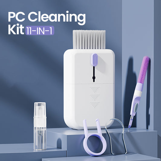 Portable 11-in-1 Electronics Cleaning Kit – Keyboard, Phone, Earphone & Screen Cleaning Tools with Storage Box